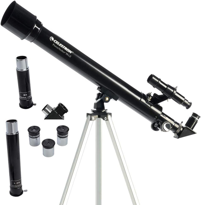 Celestron Powerseeker 50Az Refractor Telescope, Black, 50 Mm Aperture