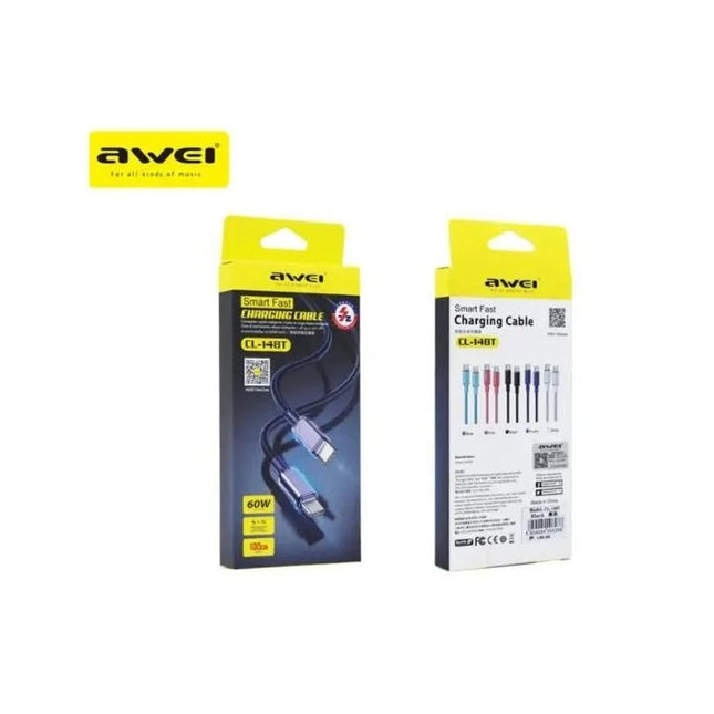 60W Fast Charging Cable / AWEI CL-148T Black - SmartSouks