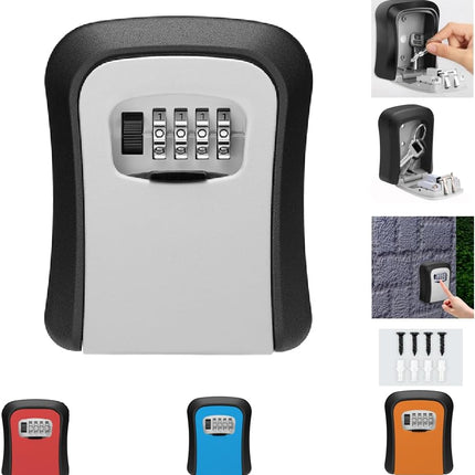 Wall-Mounted Key Storage Lock Box (Grey)
