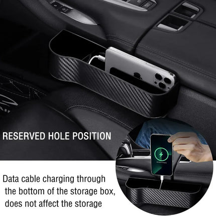 Carbon Fiber Car Seat Organiser with Cup Holder