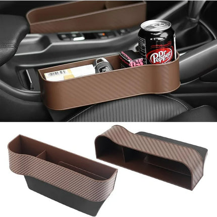 Carbon Fiber Car Seat Organiser with Cup Holder