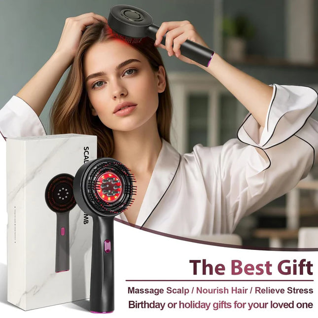 Laser Therapy Hair Growth Comb – Electric Scalp Massager & Hair Oil Applicator