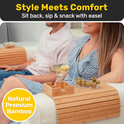 Bamboo Sofa Armrest Tray