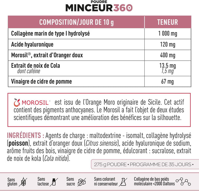 EAFIT |SLIMMING 360 POWDER | Morosil |Collagen & Hyaluronic Acid | Grease Burner | Weight Loss | Skin firmness and elasticity