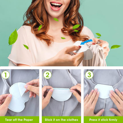 Underarm Sweat Pads -  Non Visible, Extra Adhesive, Disposable (6 pairs)