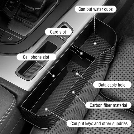 Carbon Fiber Car Seat Organiser with Cup Holder