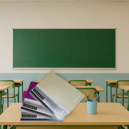 University Copybook 2-Subject A4 Plastic Cover Spiral Square 96Sh 80G / ARGOS BTS