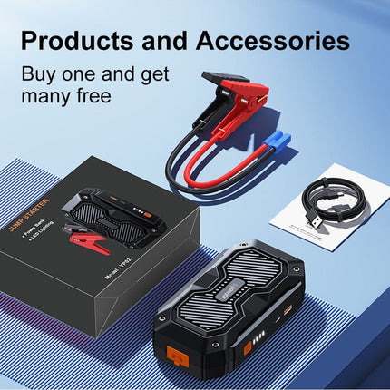 8000mAh 12V Portable Car Jump Starter Battery Booster with Smart Safety Protection & 3 Modes LED Flashlight SV10200