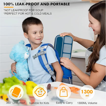 Bento Lunch Box 1300ml Blue