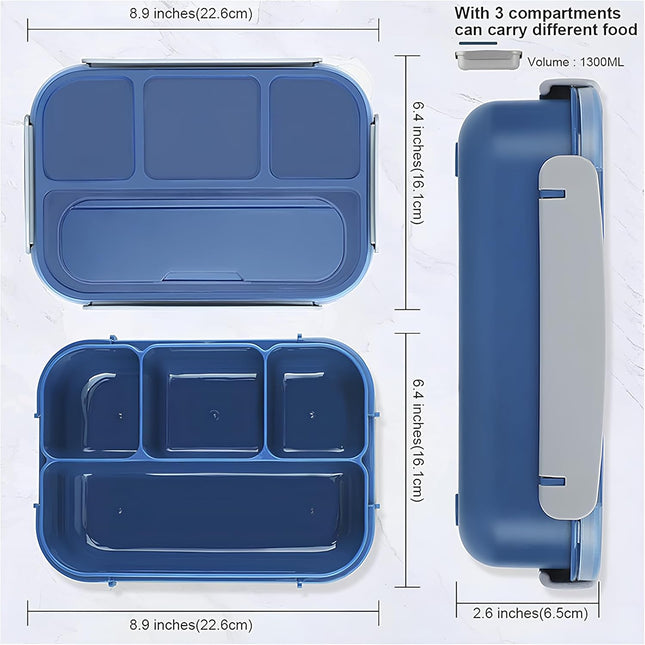 Bento Lunch Box 1300ml Blue
