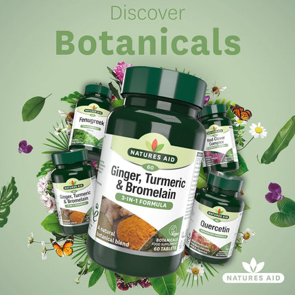 Natures Aid Ginger Turmeric Bromelain 60 Tablets