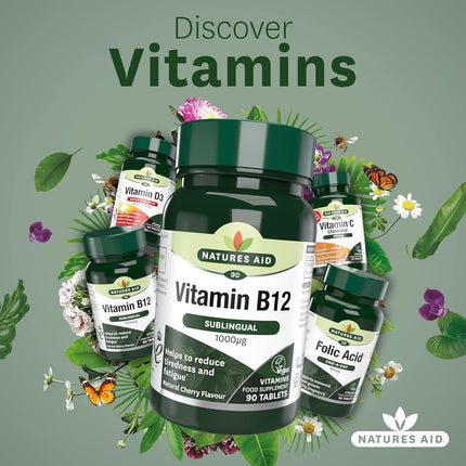 Natures Aid 1000Ug Vitamin B12 - 90 Tablets