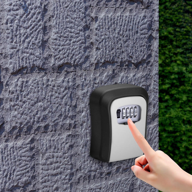 Wall-Mounted Key Storage Lock Box (Grey)