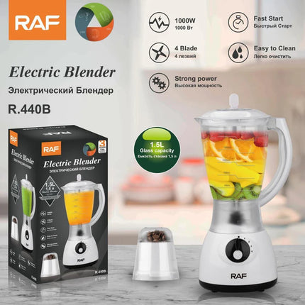 Electric Blender 4 Stainless Steel Blades 1000W 1.5 L