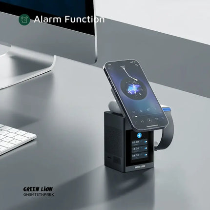 Smart Station Pro LCD Display Wireless Charger with Speaker - Black