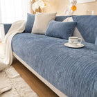 Luxury Solid Color Chenille Sofa Cushion Blue