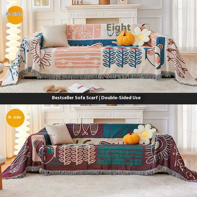Nordic Style Sofa Blanket - Double Sided - Colored 180*300cm