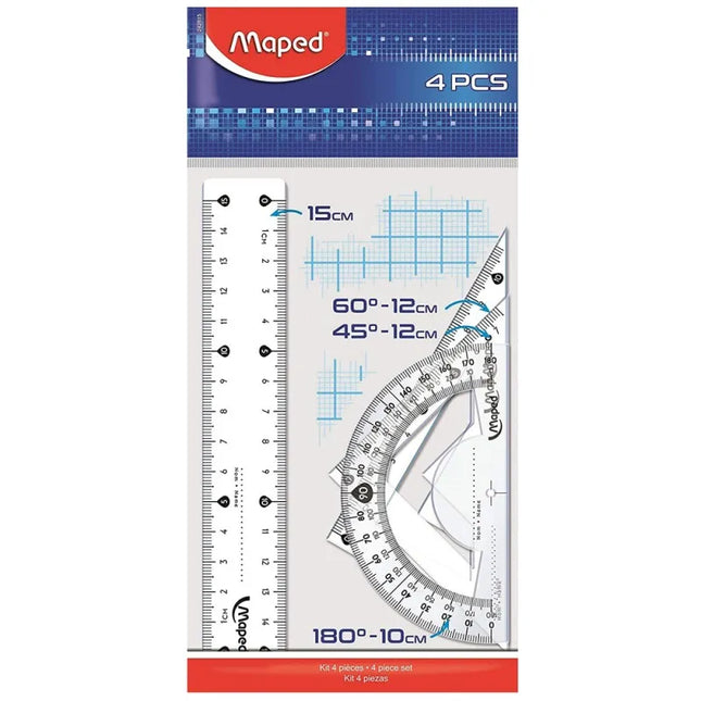 Maped Plastic Geometric Set 15cm 4pcs