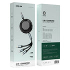 5 in 1 Retractable Cable -1.2m-Black Aluminum Shell