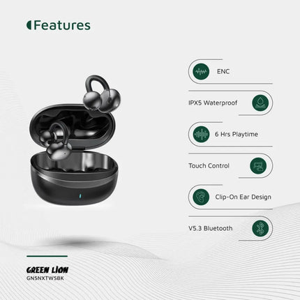 Green Lion Sonix Clip On Earbuds