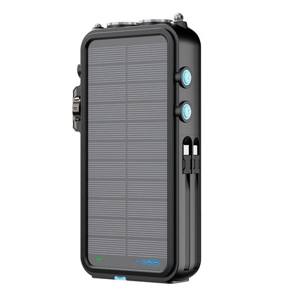 Powerology 16000mAh Solar Power Bank with FM Radio, Speaker & Lights