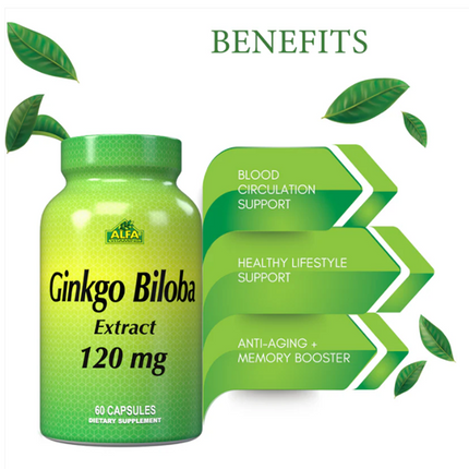 Alfa Vitamins Ginkgo Biloba 120mg 60 Capsules