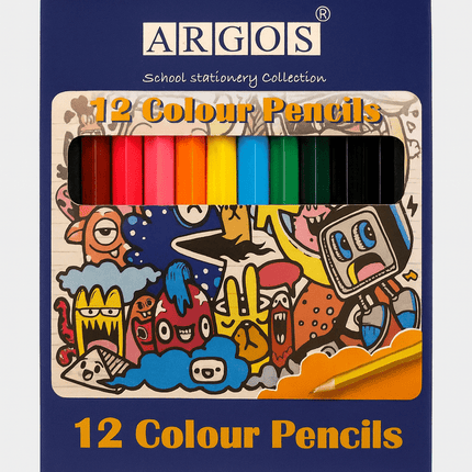 Argos small 12 Colour Pencils - SmartSouks