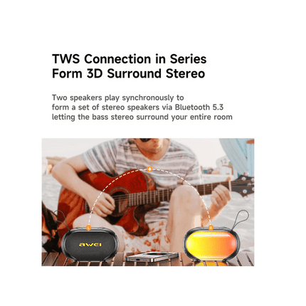 AWEI Mini Waterproof Wireless Speaker with RGB Lights - SmartSouks
