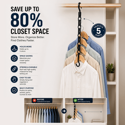 Belt Hanger, Closet Belt Organizer/ Black