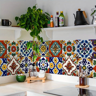 Bohemian Style Ceramic Wall Stickers 30pcs 10x10cm - SmartSouks