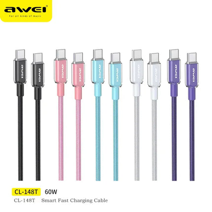 60W Fast Charging Cable  / AWEI CL-148T Black