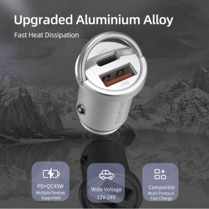 Car Fast Charger PD 30W + QC3.0 /AWEI C-854 Black - SmartSouks