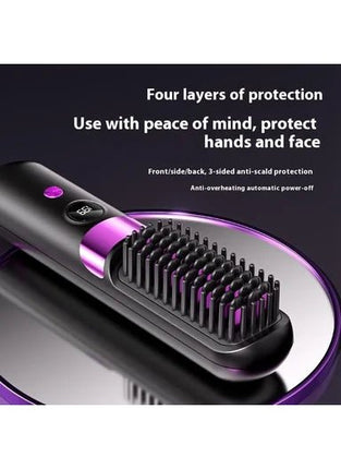 Cordless Ceramic Hair Straightener Hot Comb - SmartSouks
