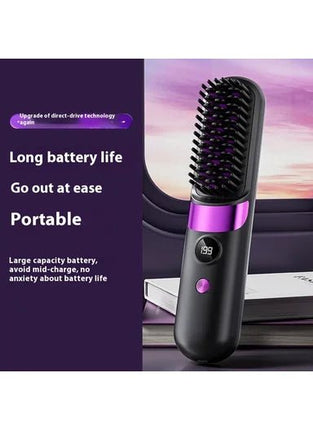 Cordless Ceramic Hair Straightener Hot Comb - SmartSouks