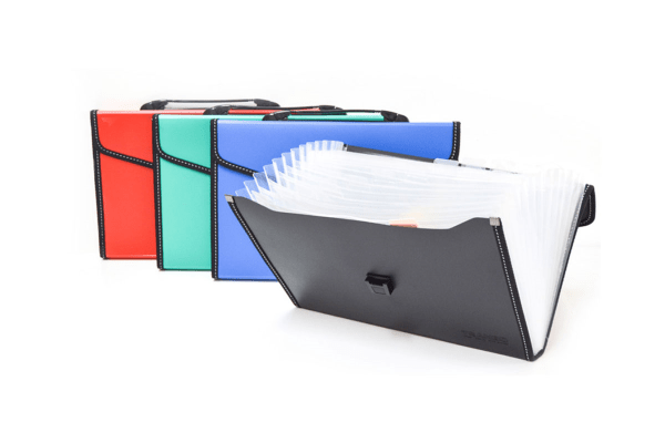 Expanding File A4 Black W/Handle 13-Pkts / KINARY - SmartSouks