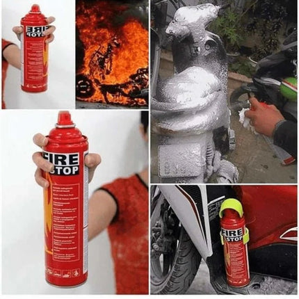 Fire Extinguisher Spray with Stand for Car and Home Use | Fire Stop Aluminum Spray 500ml