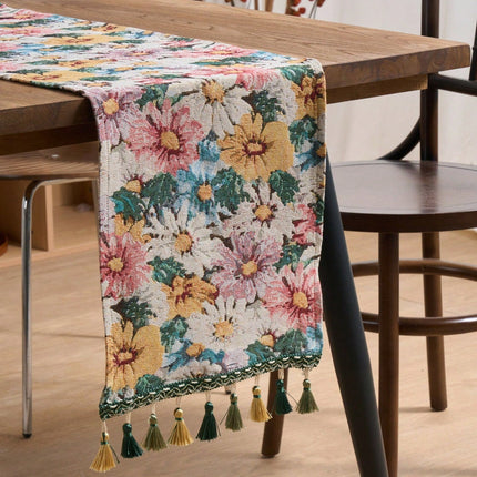 Floral Jacquard Table Runner 30*200cm - SmartSouks