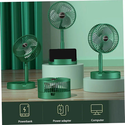 Foldable Desk Fan 3 Speeds, 180° Tilt Adjustable Rechargeable Fan - SmartSouks