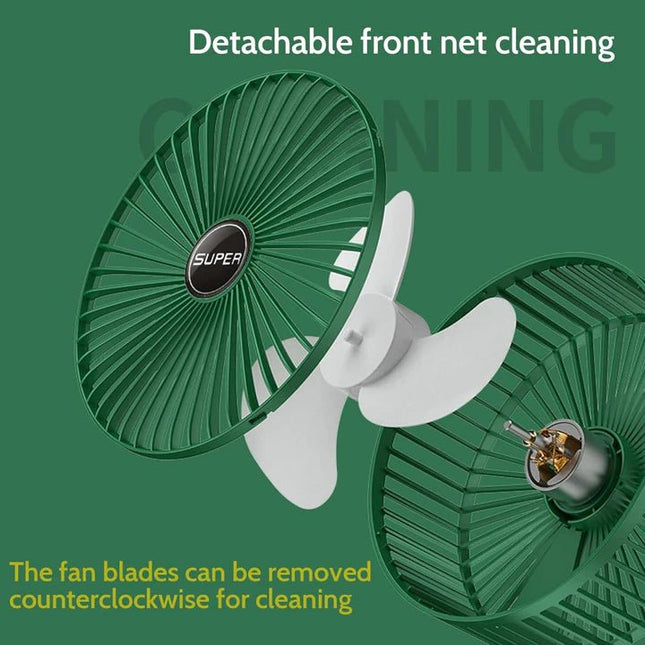 Foldable Desk Fan 3 Speeds, 180° Tilt Adjustable Rechargeable Fan - SmartSouks