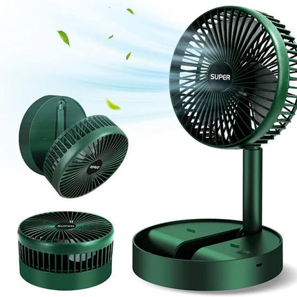 Foldable Desk Fan 3 Speeds, 180° Tilt Adjustable Rechargeable Fan - SmartSouks