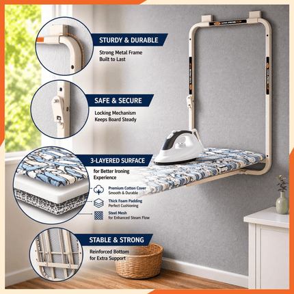 Foldable Wall-Mounted Ironing Board (110x33cm)