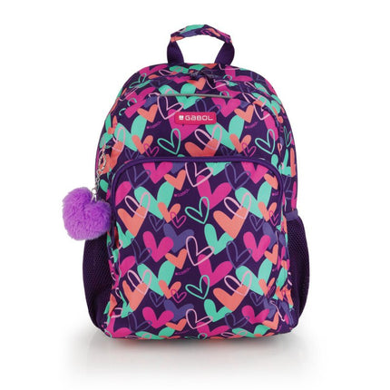 Gabol School Backpack 1 Parts Kokoro Hearts 31x41x16cm237806/2026 Purple