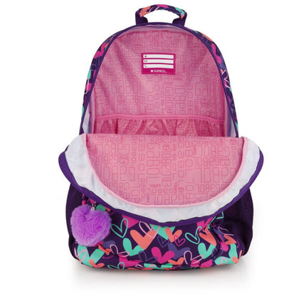 Gabol School Backpack 2 Parts Kokoro Hearts 34x46x20cm237896/2026 Purple