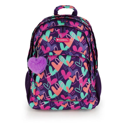 Gabol School Backpack 3 Parts Kokoro Hearts 32x44x18cm237840/2026 Purple