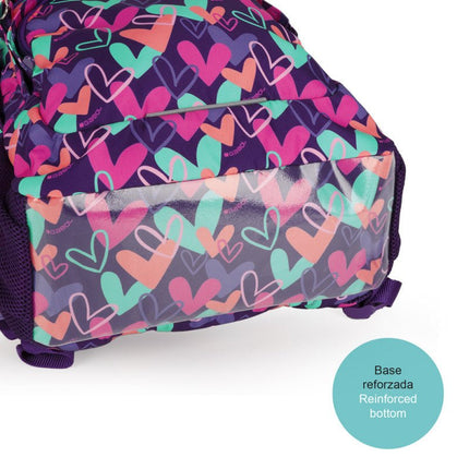 Gabol School Backpack 3 Parts Kokoro Hearts 32x44x18cm237840/2026 Purple