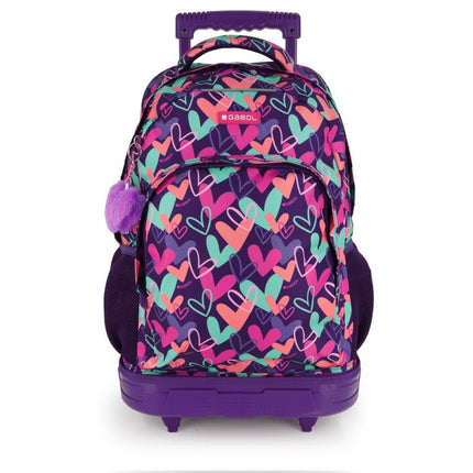 Gabol School Detachable Trolley Backpack Kokoro Hearts 34x46x20cm237884/2026 Purple