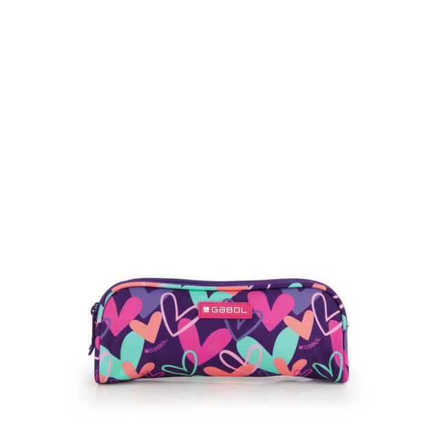 Gabol School Pencil Case 2 Parts Kokoro Hearts 22x8x6cm237831/2026 Purple