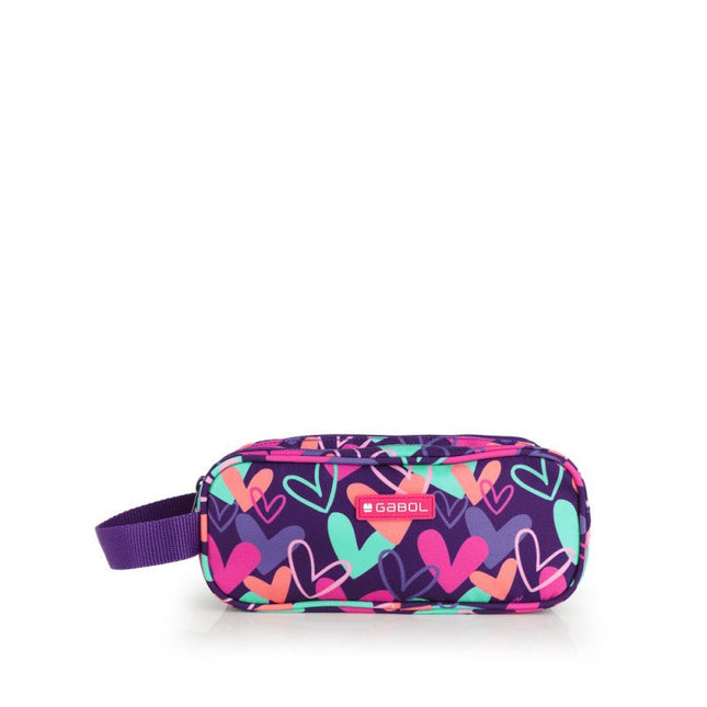 Gabol School Pencil Case 3 Parts Kokoro Hearts 22x9x9cm237811/2026 Purple