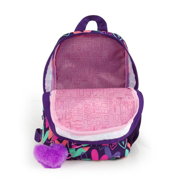 Gabol School Small Backpack 1 Parts Kokoro Hearts 22x30x16cm237887/2026 Purple