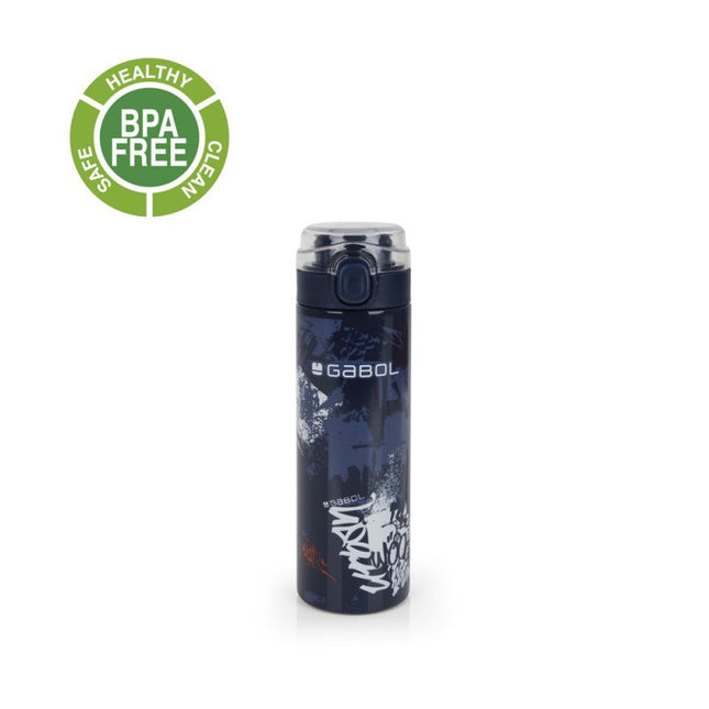 Gabol School Stainless Steel Bottle Dash 6.5x22.5x6.5cm 600ML238752/2026 Navy Blue